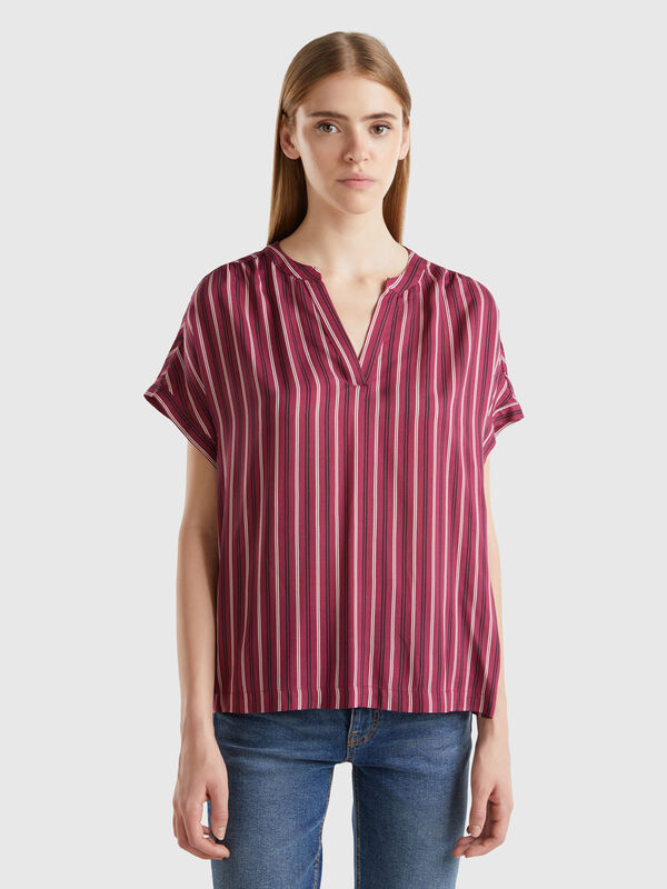 Blusa de rayas de 100 % viscosa Mujer
