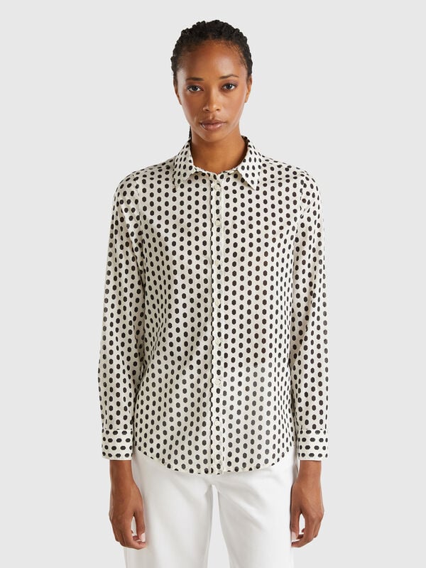 Camisa estampada de 100 % algodón Mujer