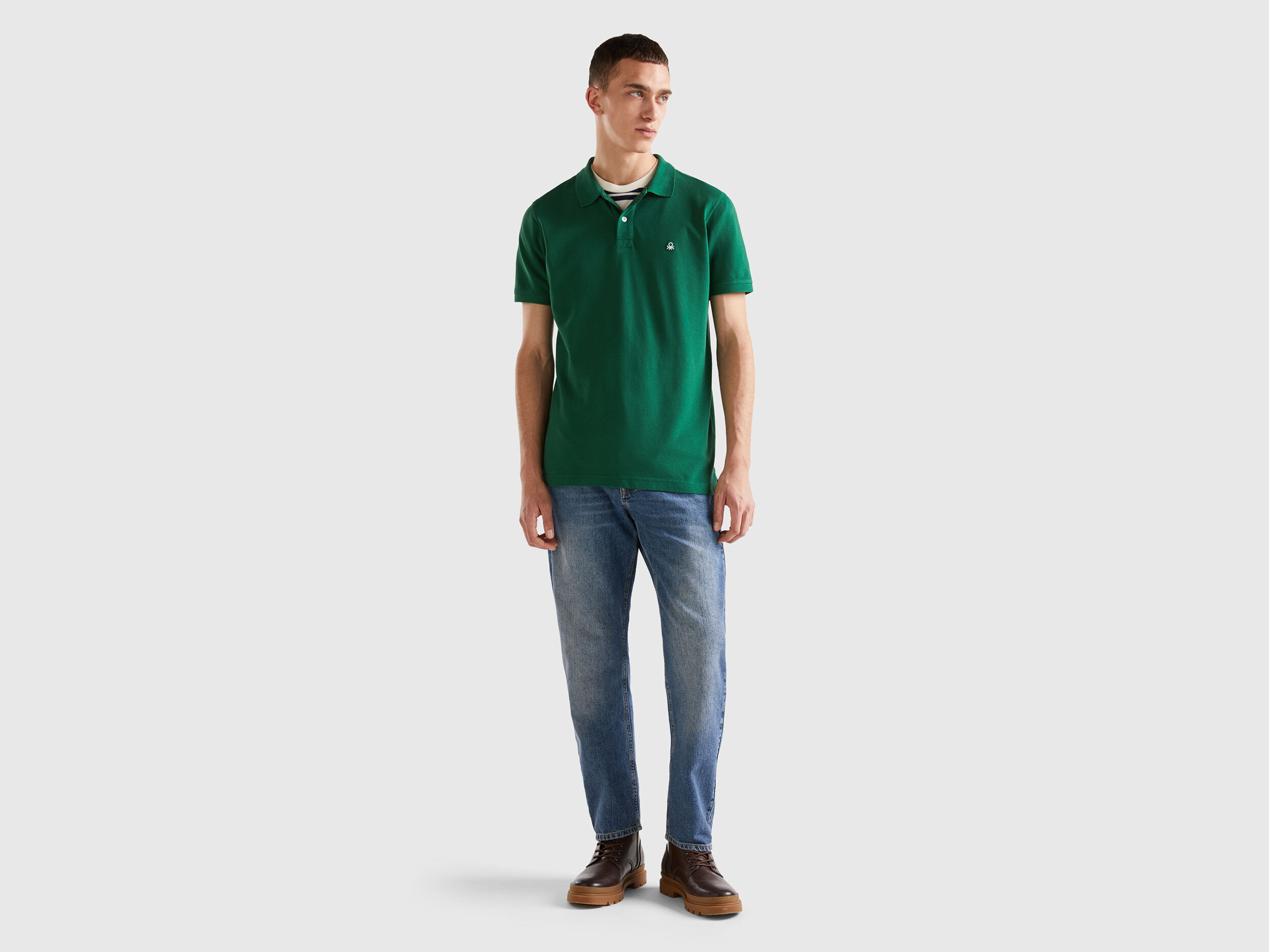 Polo verde oscuro hombre on sale