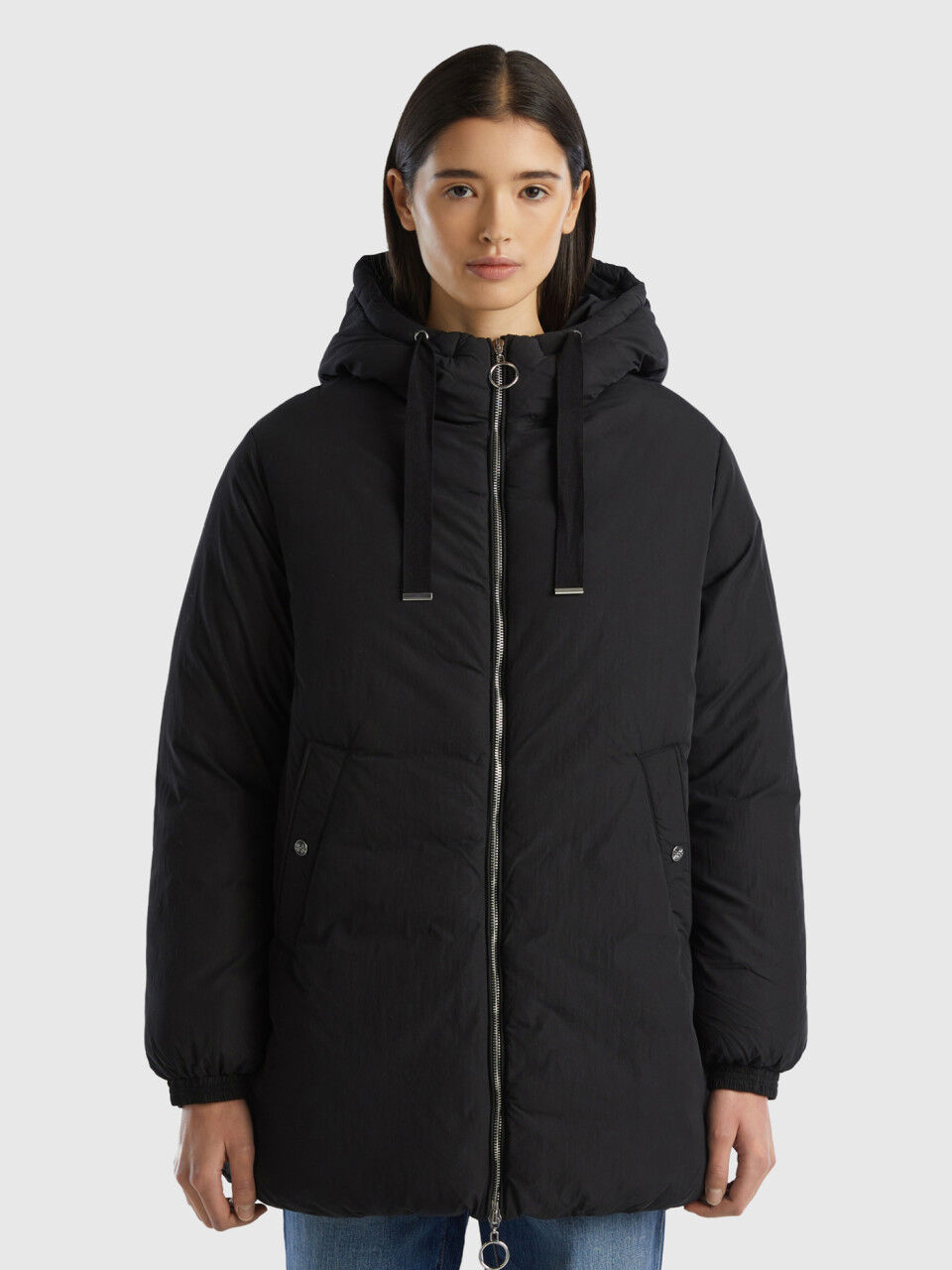 Plumifero Negros Mujer Nueva Coleccion 2024 Benetton