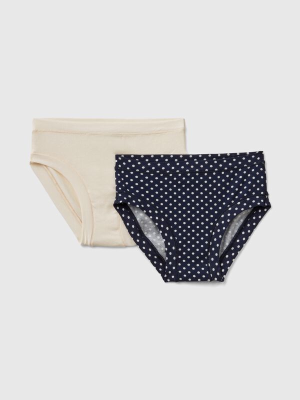 Dos slips de algodón mixto orgánico super stretch Niña