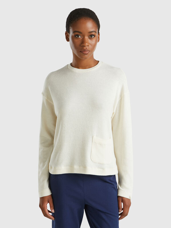 Jersey de algodón elástico cálido Mujer