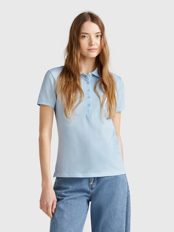 Polo slim fit de algodón elástico Mujer