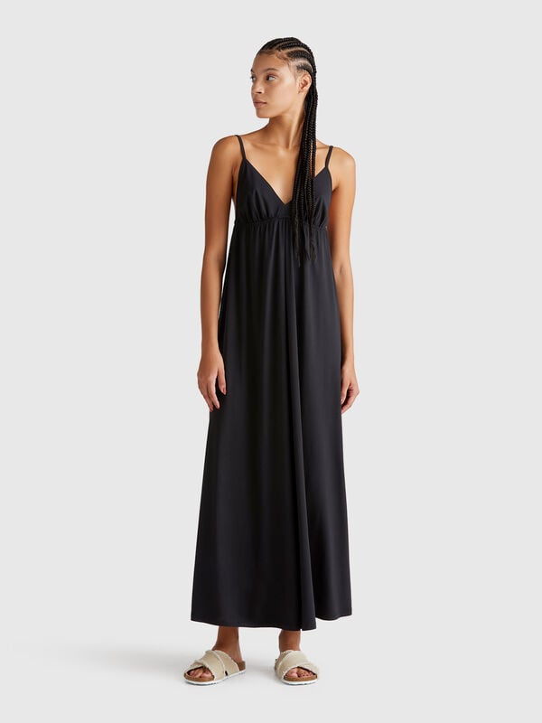 Vestido mezcla de algodón y viscosa Mujer