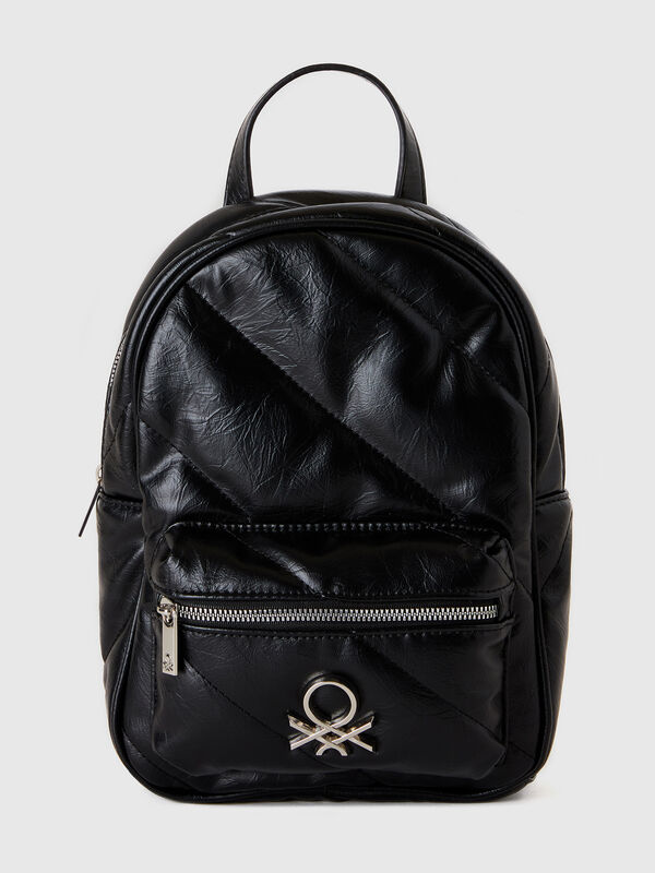 Mochila de tejido con efecto piel Mujer