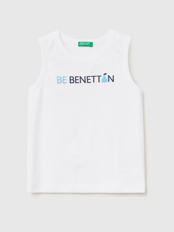 Camiseta de tirantes de 100 % algodón orgánico con logotipo Niño