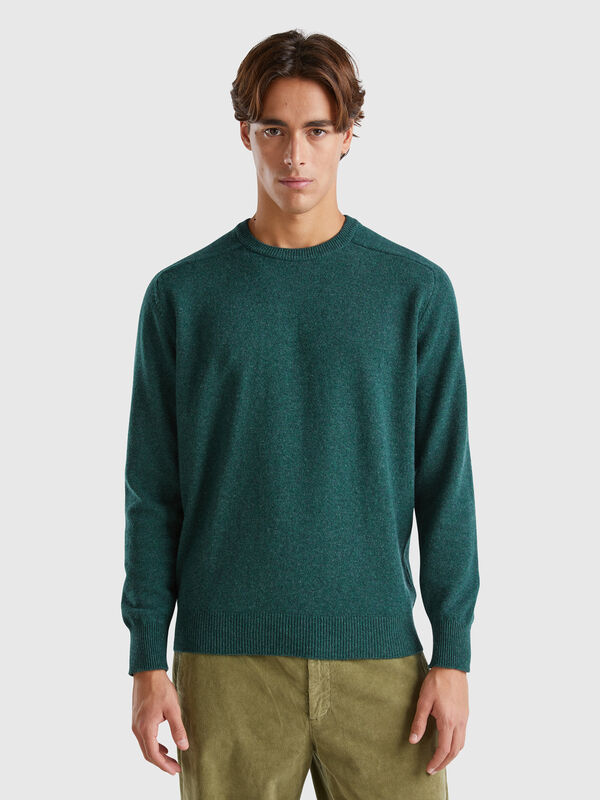 Jersey de cuello redondo de pura lana merina Hombre