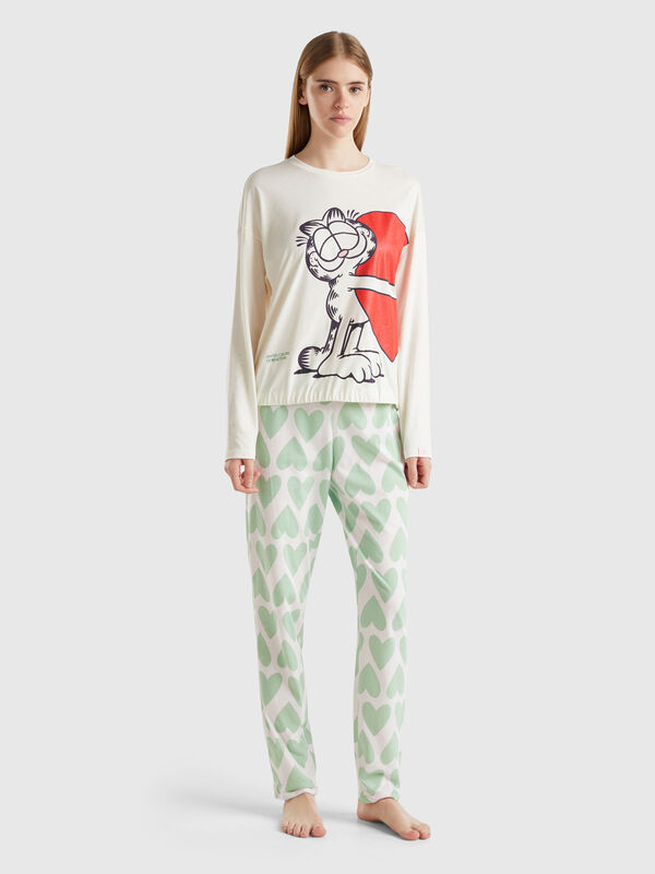 Pantalón con estampado de corazones Mujer