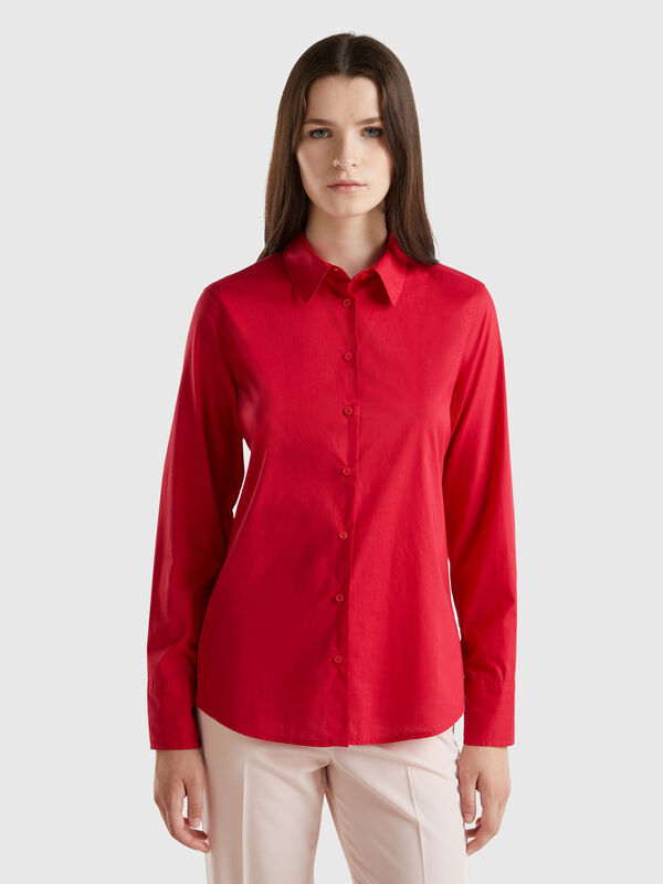 Camisa regular fit de algodón ligero Mujer