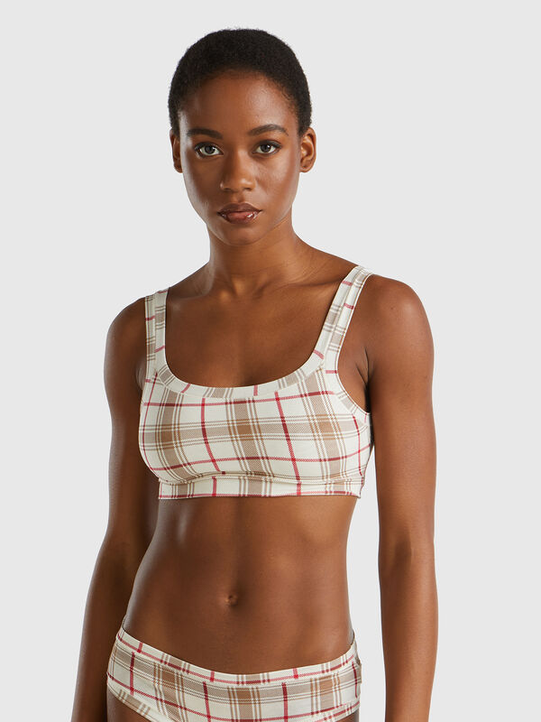 Sujetador brassiere de tartán Mujer