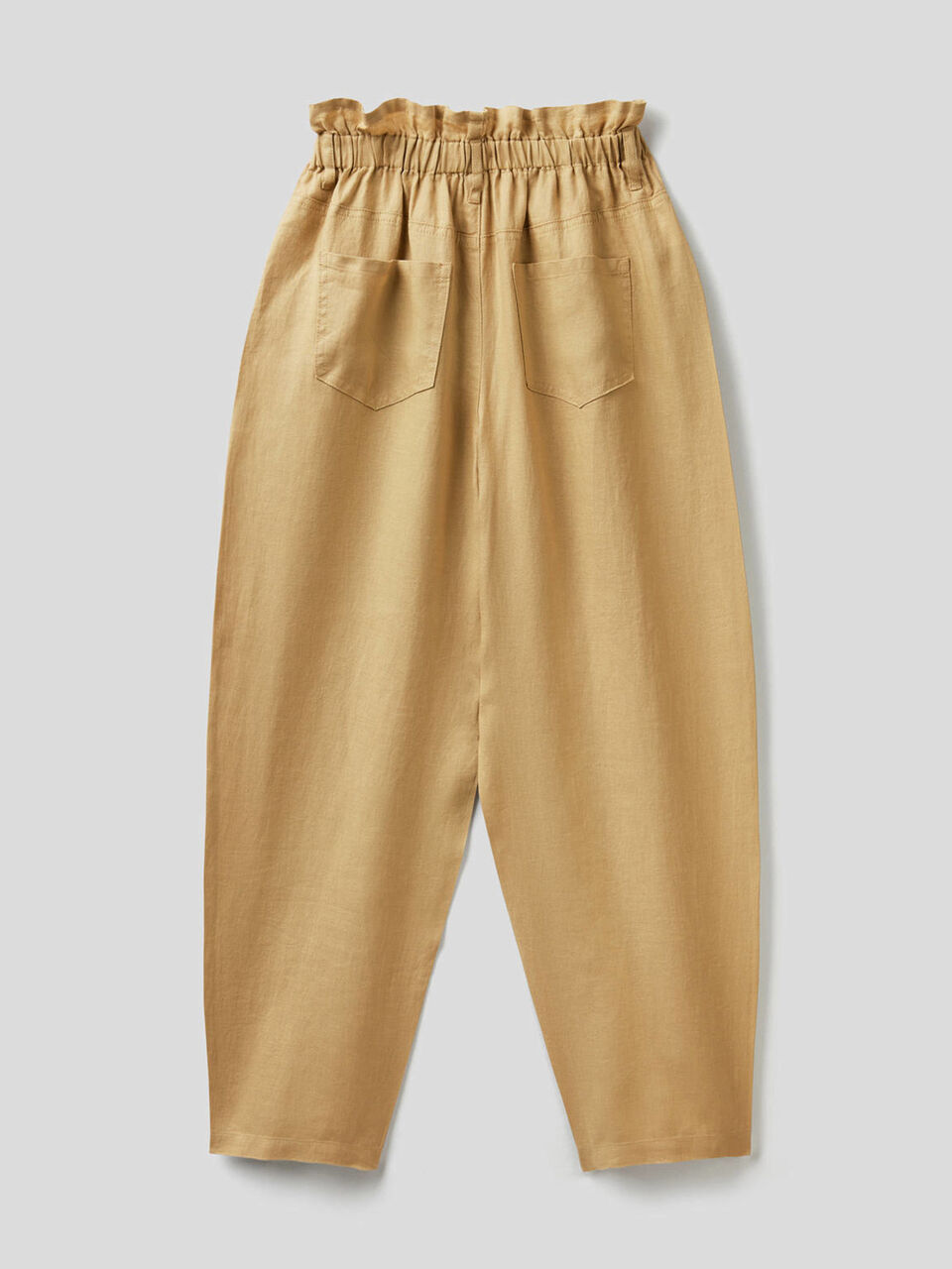 Pantalón de 100% lino con cintura fruncida image number 2