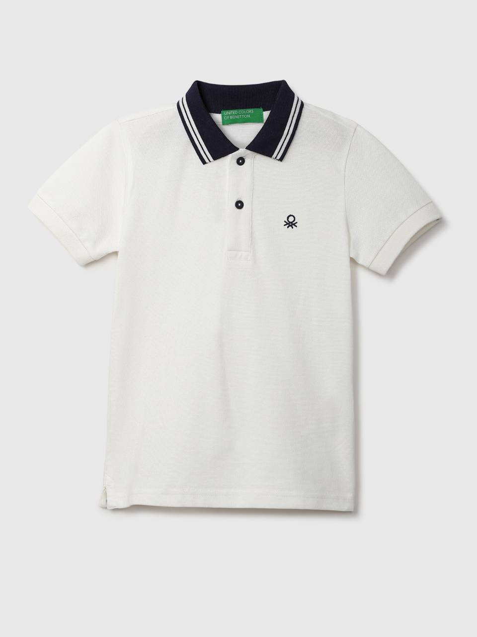 Polo blanco benetton best sale