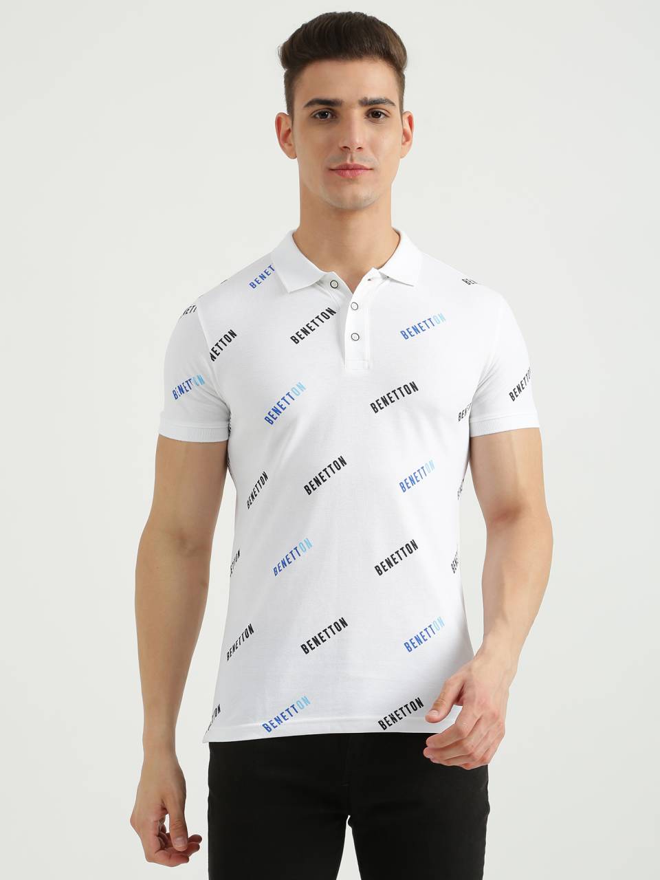 Polo hot sale blanco benetton