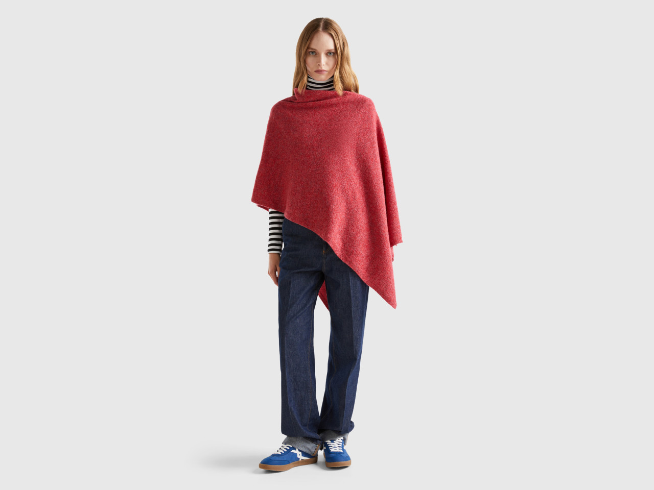 Poncho de lana capa mujer poncho tejido ropa mujer pompón,  España