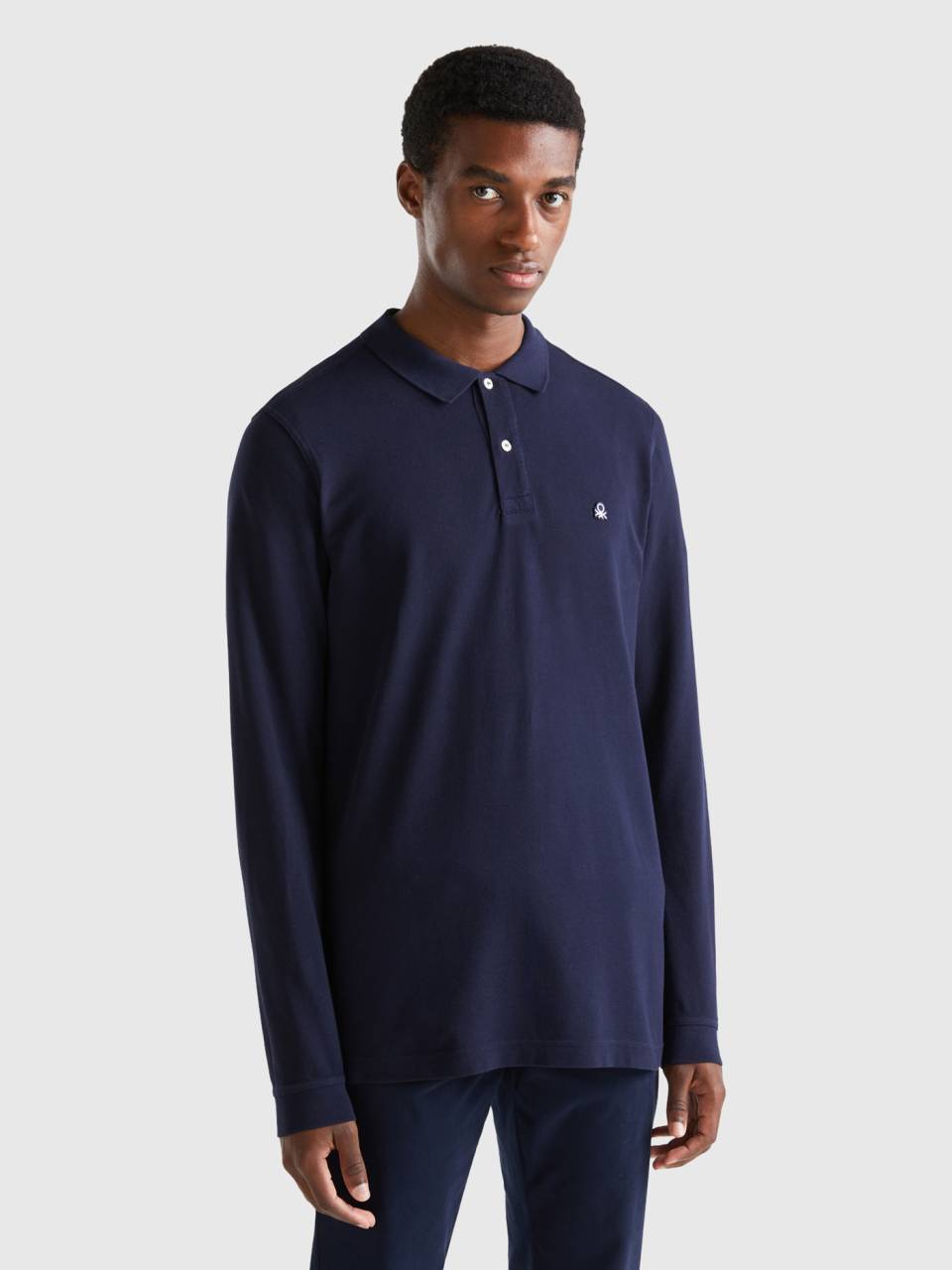 Polo manga 2025 larga mujer benetton