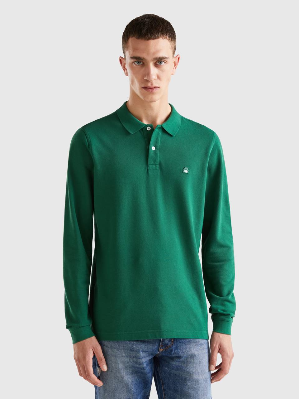 Polo verde manga larga outlet