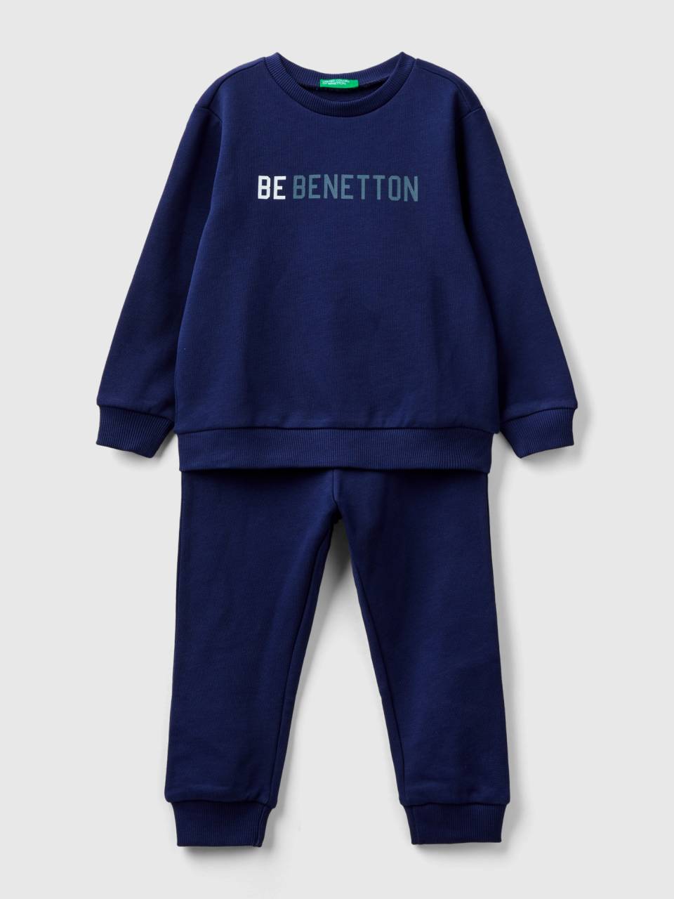 Chandal de felpa con logotipo Azul Oscuro Benetton